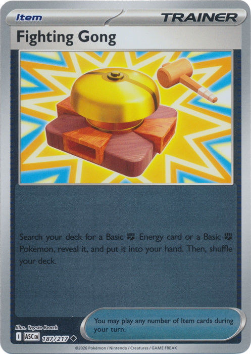 Ascended Heroes Fighting Gong #187/217 Reverse Holo